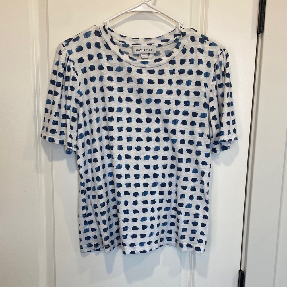 Amour Vert Blue and White Short Sleeve Tee